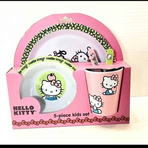 Hello kitty 5 pieces kid set plates